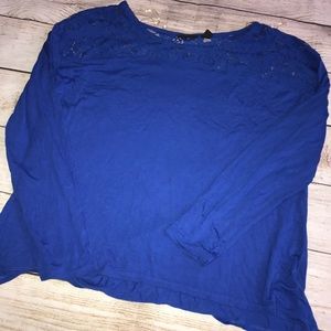 Ana Blue Lace Top